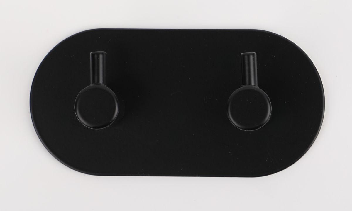 Klæbekrog dobblet rustfrit stål 10x5x3 cm sort