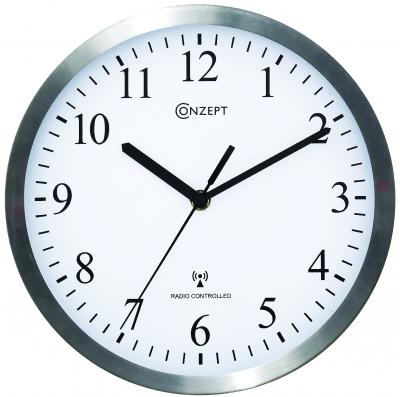 Conzept vægur radiostyret 25 cm med aluramme og Sweep Movement 