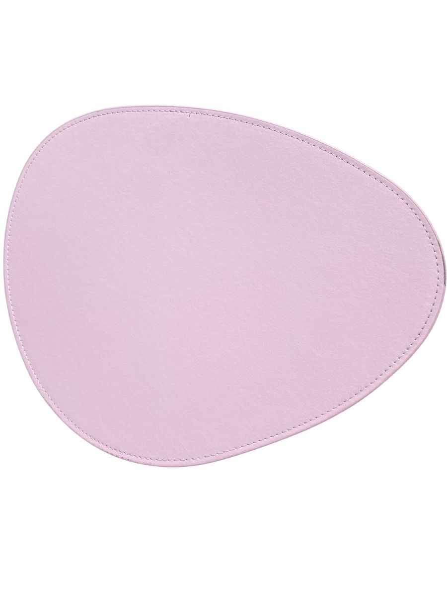 Dækkeserviet i organisk form 42x33 cm. PU læder gammel rosa