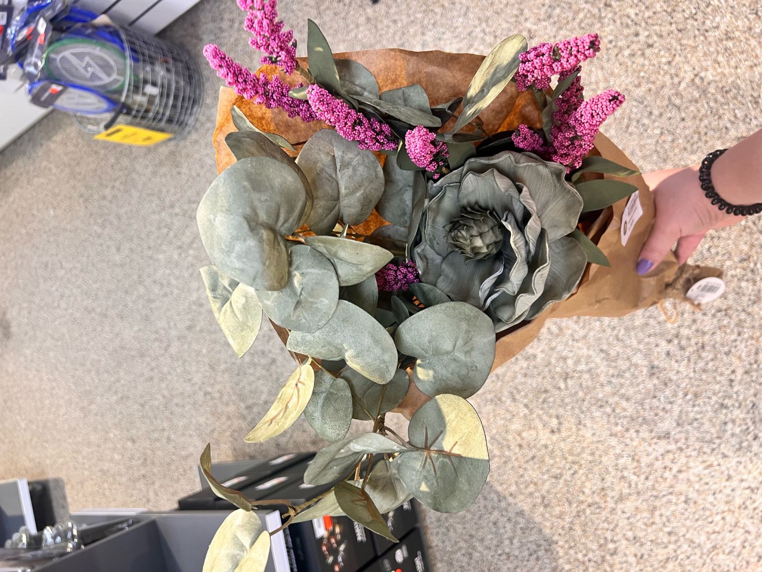 Kunstbuket, Grøn/Pink