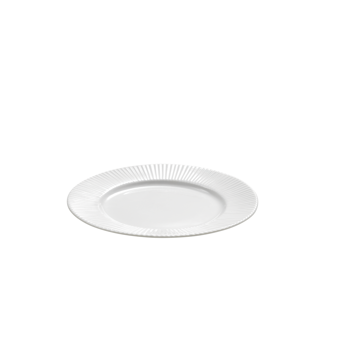 Groovy desserttallerken 19 cm. -hvid porcelæn