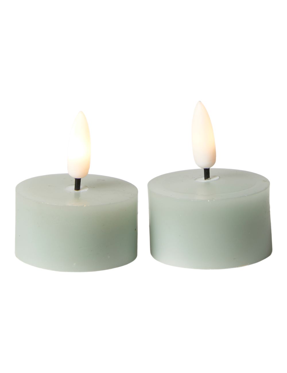LED fyrfadslys 2 stk. 3D flamme Ø4,3 ON/OFF chip batteri voks mint