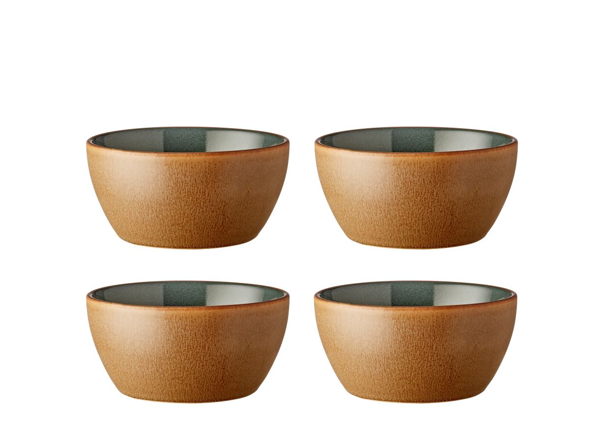 Bitz Wood Skåle 4 stk. 12 cm. i æske brun/grøn