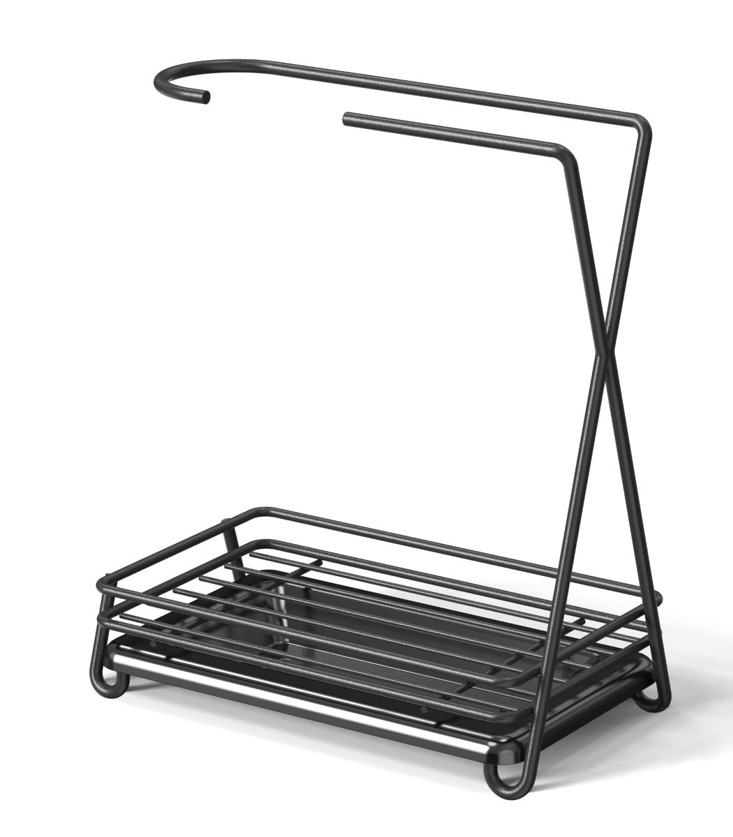 Conzept Tørrestander til opvaskebørste og karklud Sort