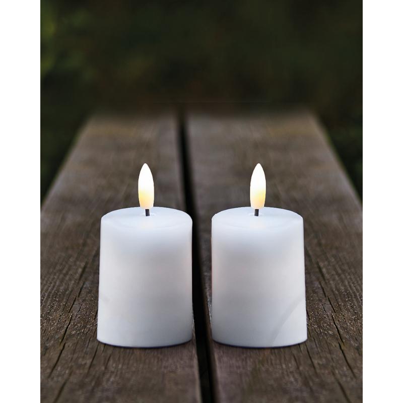 Sirius Sille LED bloklys outdoor 2-pak H 6,5 cm. hvid
