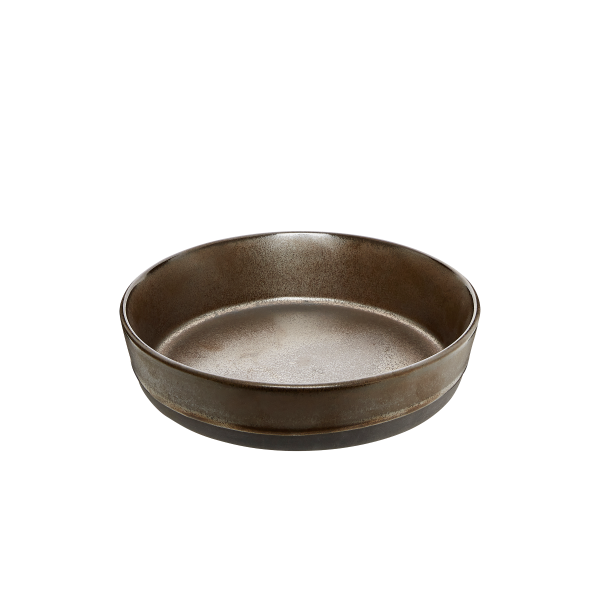 Raw suppe tallerken 19,4x4,5 cm. - metallic brown stentøj