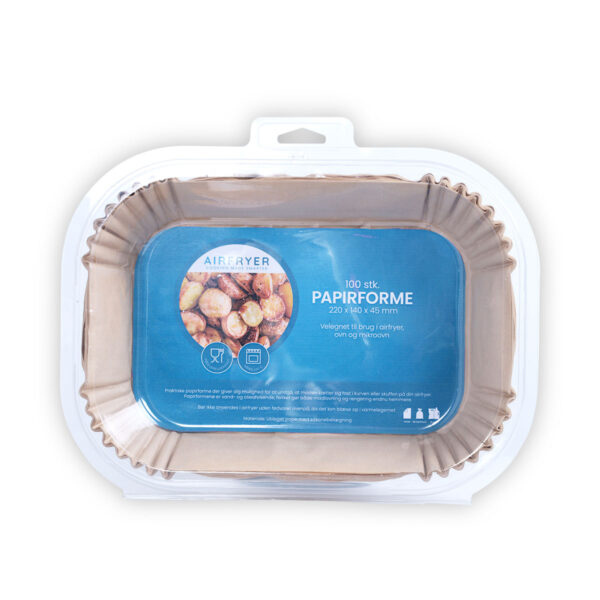 Papirforme til airfryer 22x14x4,5 cm 100 stk.