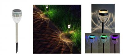 Conzept solar lampe stål 6,2x36,5 cm 2xLED dual function 2 stk.