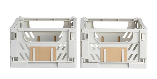 Opbevaringskasse Light grey 2 stk. 25x16.5x10 cm