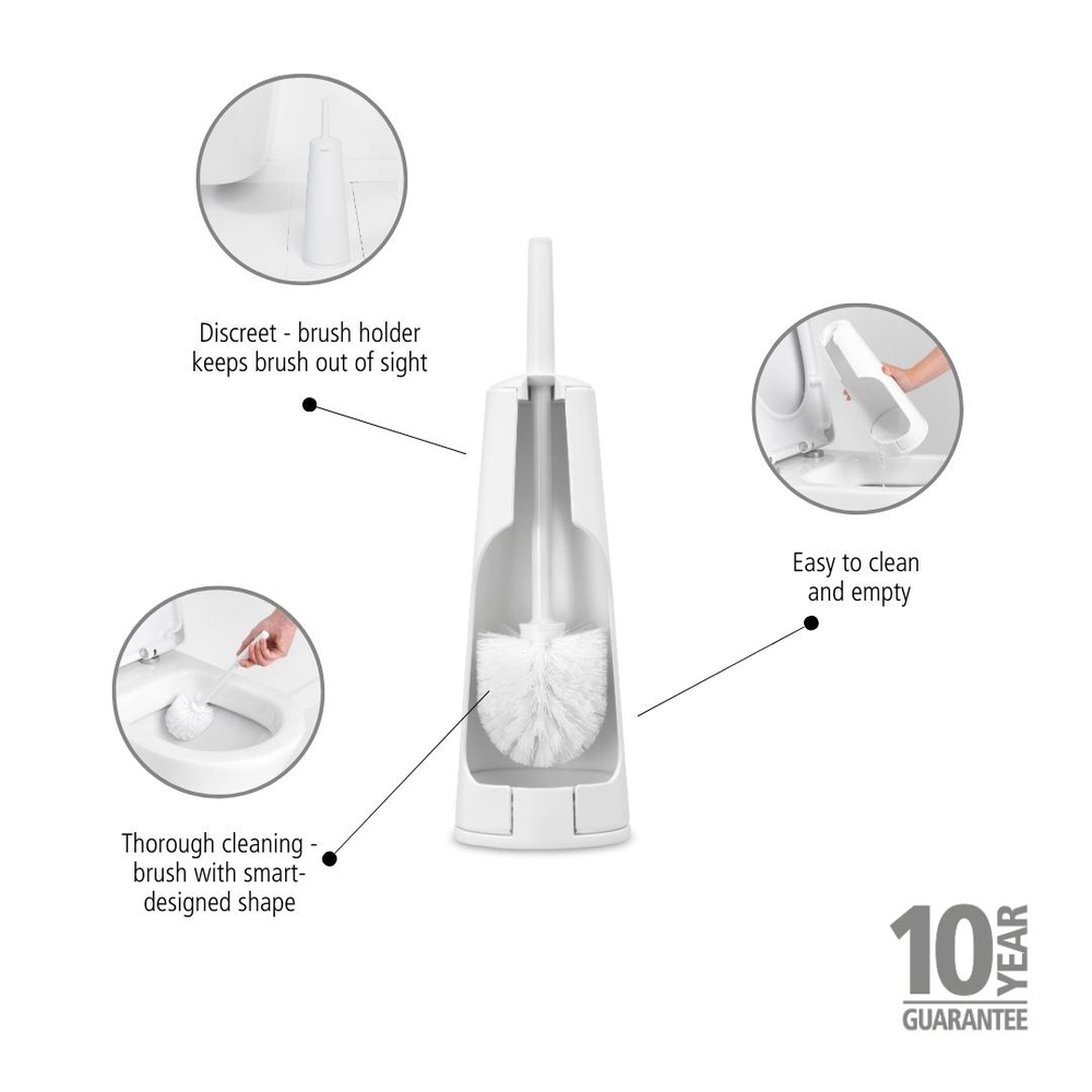 Toiletbørste med holder Hvid
