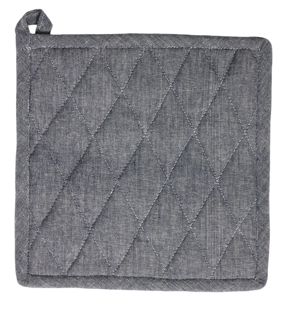 Grydelap quilt 22,5x22,5 cm uni cross blå