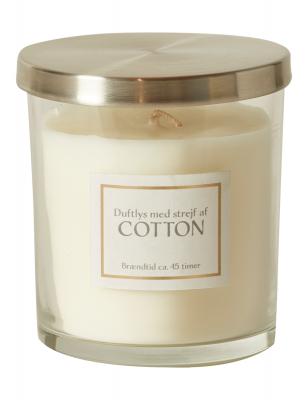 Duftlys 3% 330 gram/45 timer Cotton klar/guld