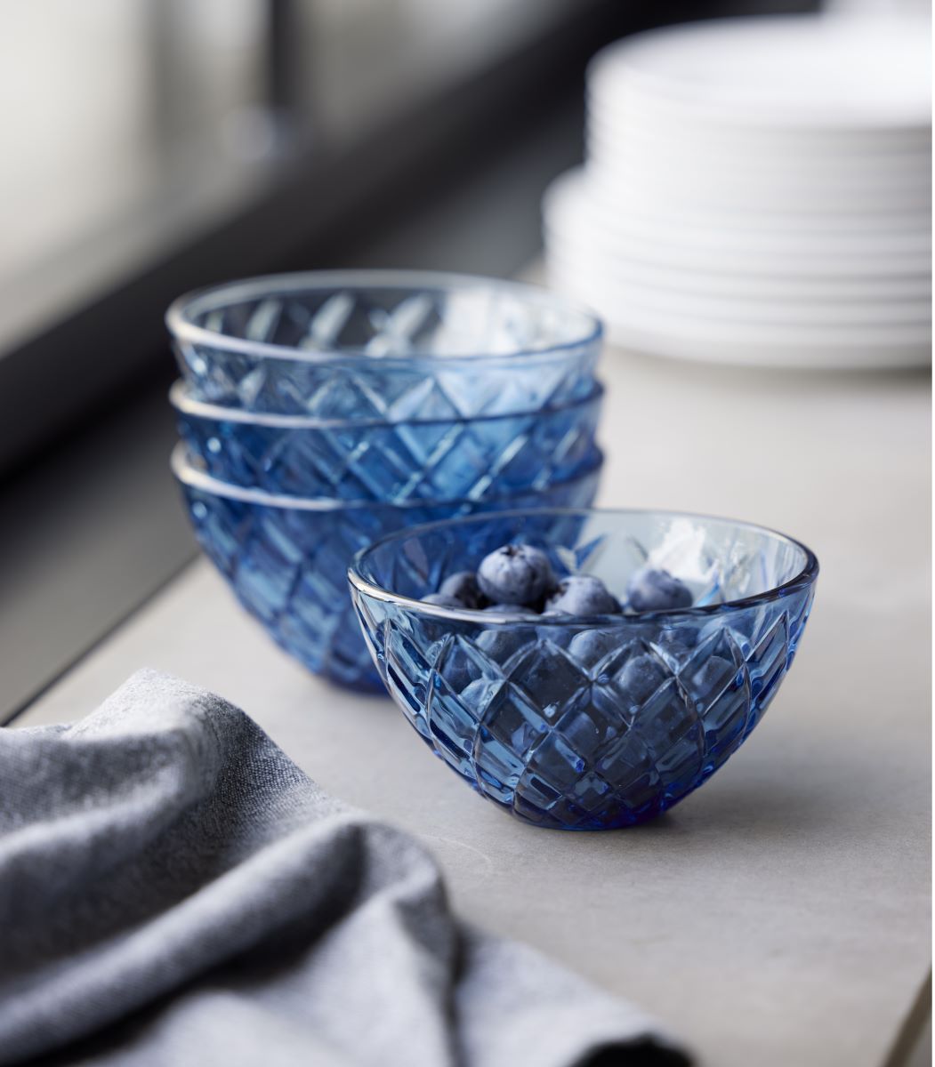 Skål Sorrento 12 cm 4 stk. Blå Glas