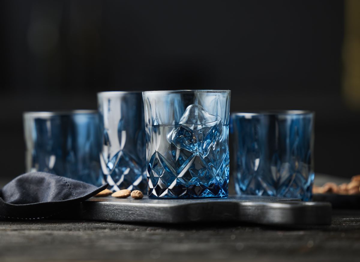 Whiskyglas Sorrento 32 cl 4 stk. Blå