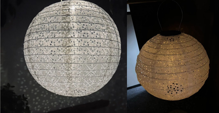 Conzept Solar lanterne Ø20 cm med hulmønster til ophæng hvid