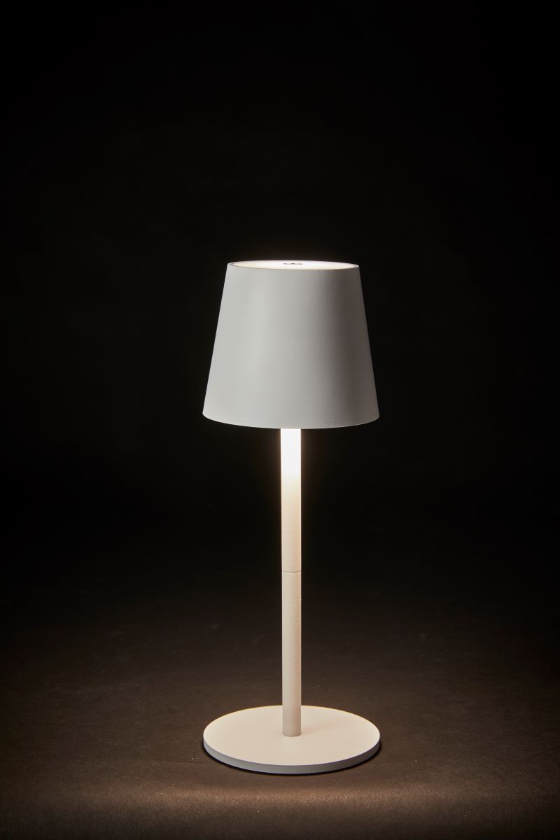 LED bordlampe opladelig 30 cm hvid