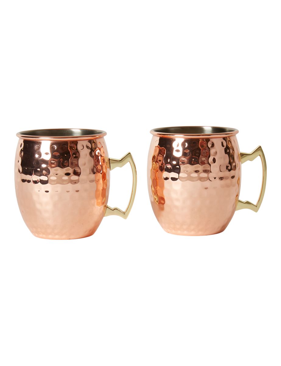 Krus Moscow Mule stål-kobber finish Ø8,8x9,8 cm 2 stk.