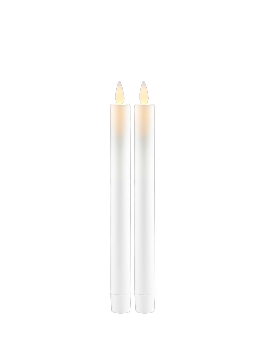 Sara LED stagelys Ø2xH25 cm. 2 stk. - hvid