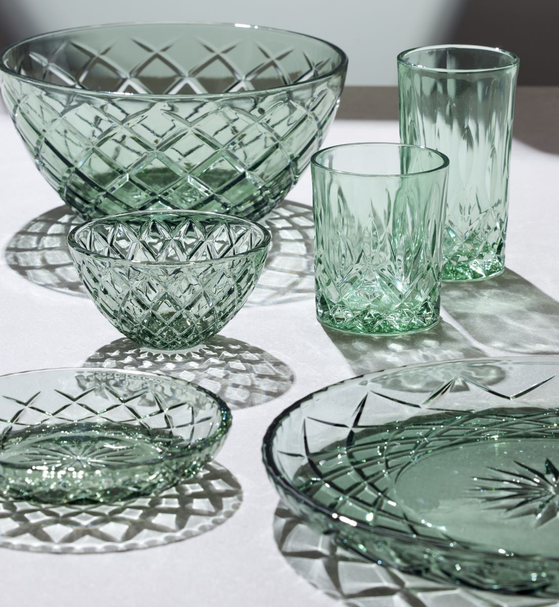 Fad Sorrento 30 cm Grøn Glas