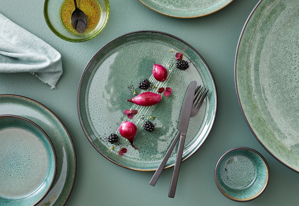 Bitz Tallerken 21 cm sort/grøn