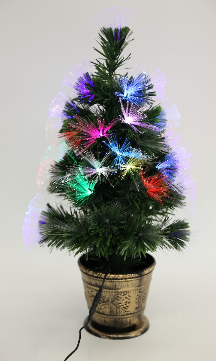 Conzept fiber juletræ IP44 med multifarvede LED lys - 60 cm.