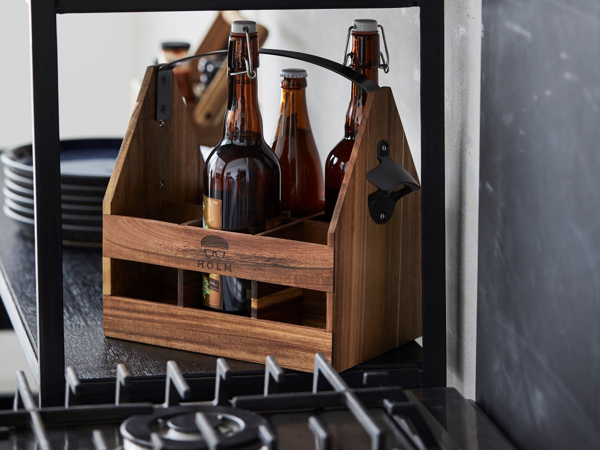 Holm XL ølkasse i akacietræ
