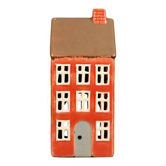 Lyshus keramik H23xB10xD8,5cm. orange