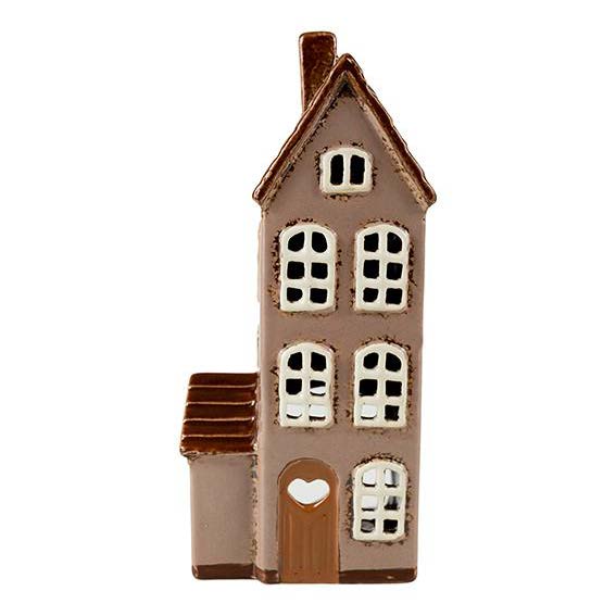 Lyshus keramik H18xB8xD6cm. brun