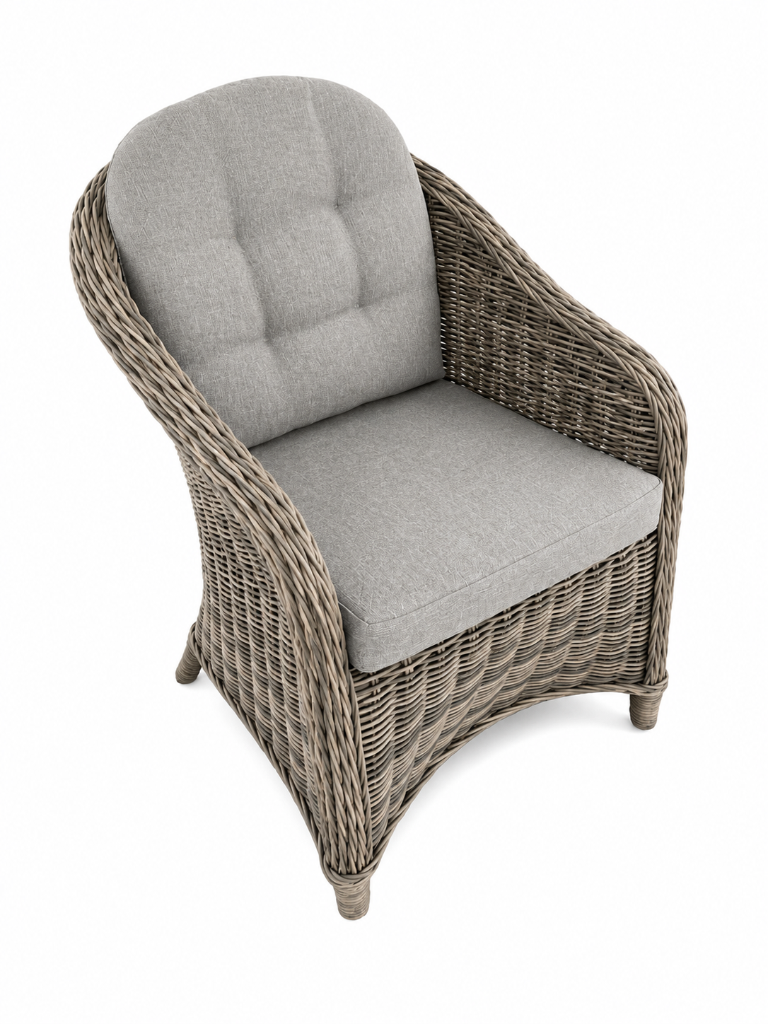 Bistro bord 180x100 cm + 4 Fanø stole m. rund ryg i polyrattan og kerneteak - Havemøbelsæt