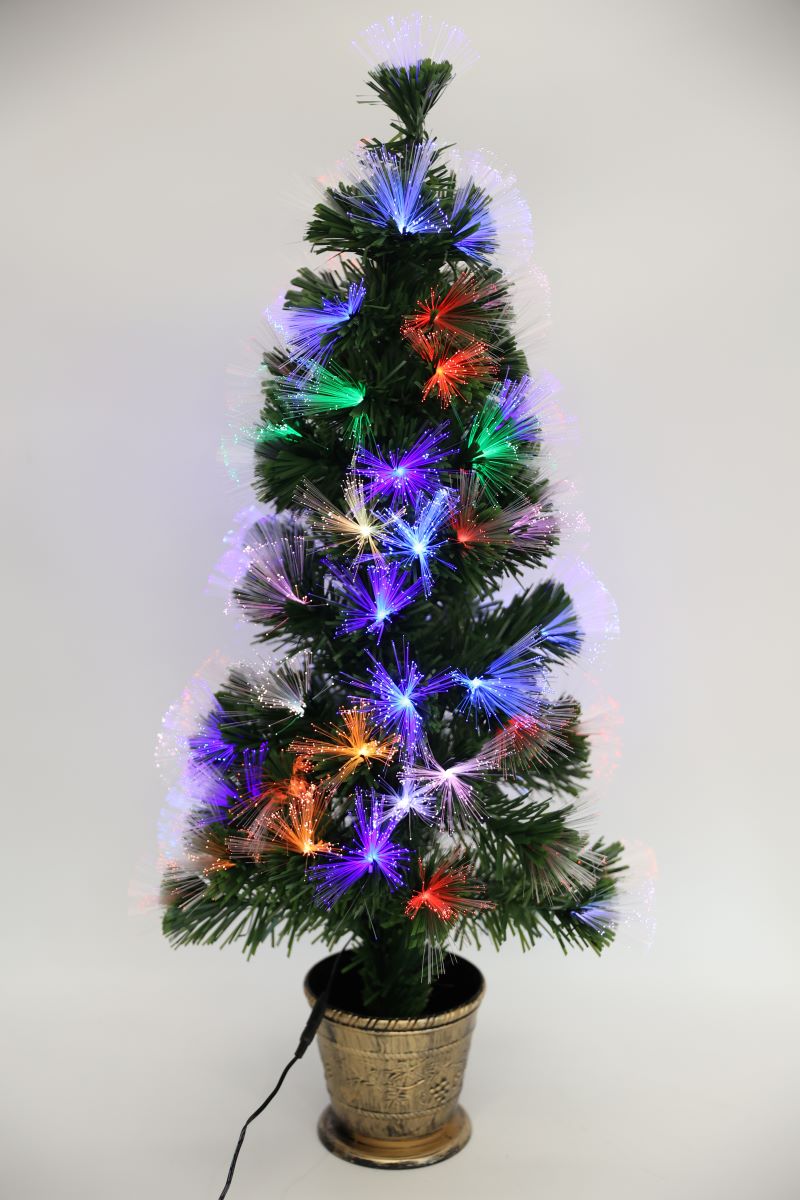 Conzept fiber juletræ IP44 med multifarvede LED lys - 90 cm.