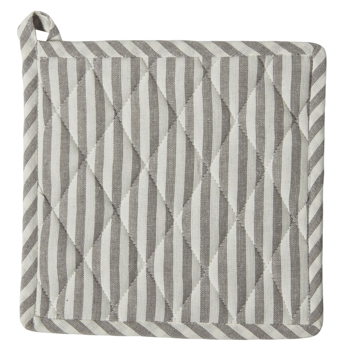 Grydelap quilt 22,5x22,5 cm. strib grå