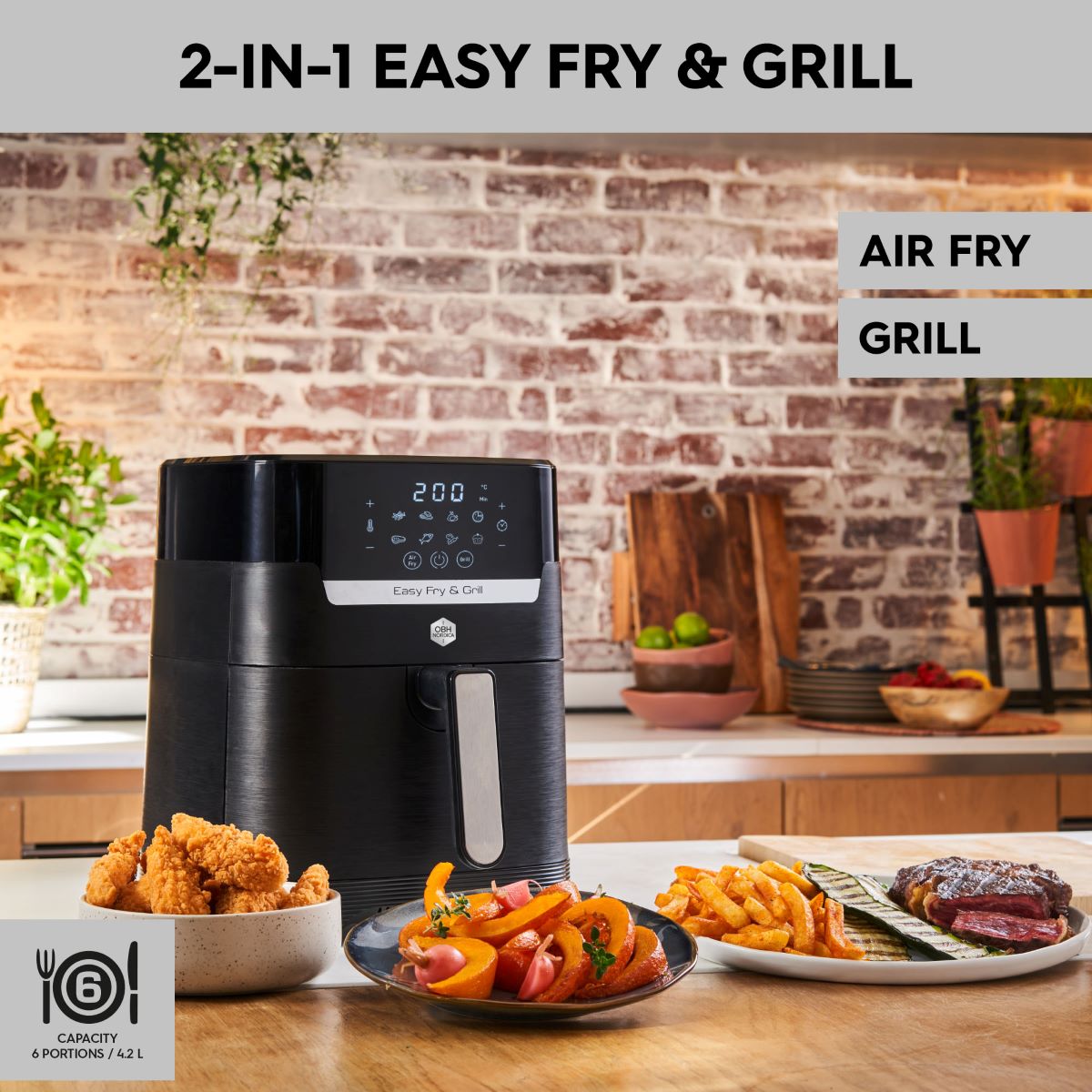 Easy Fry Precision 2-i-1 digital airfryer - sort