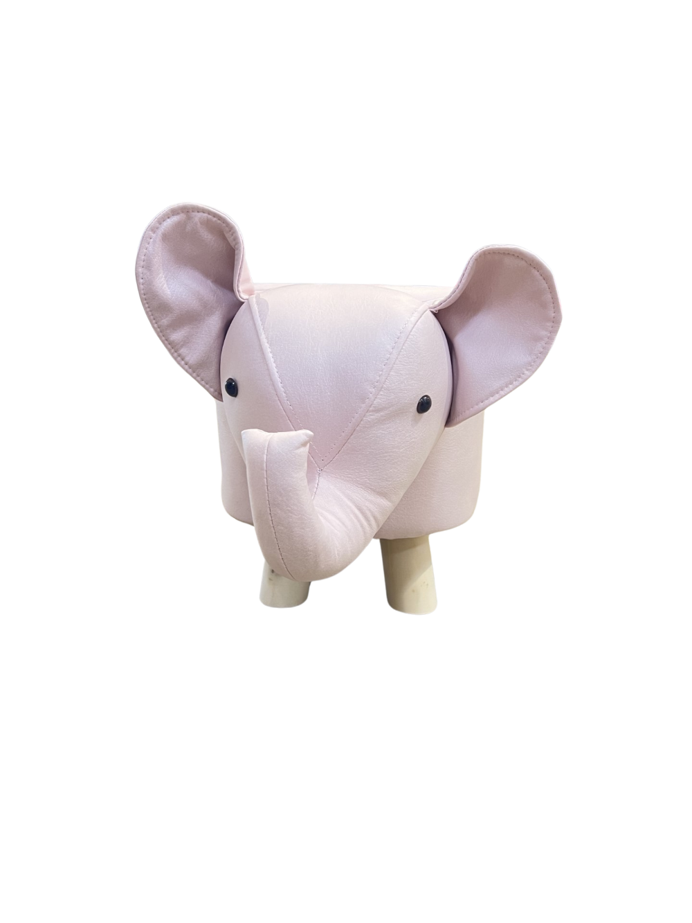 Elefant skammel m/træben rosa 50x25x30 cm.