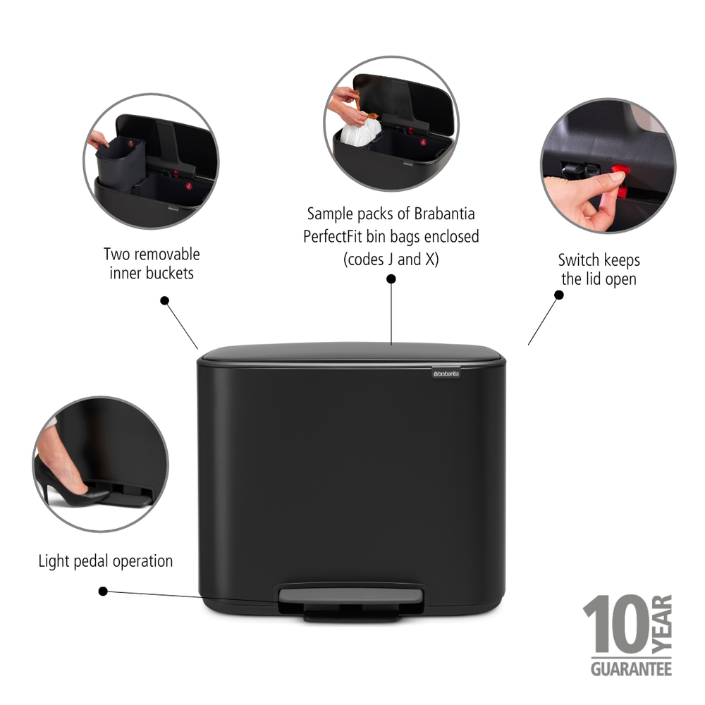 BO Pedalspand 23 + 11 ltr Sort